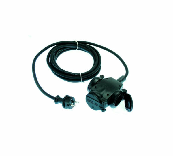 Triplette antichoc IP44 sur rallonge 10 m 3G2,5 Rallonge de chantier 10 m avec triplette antichoc IP44 en câble 3G2,5