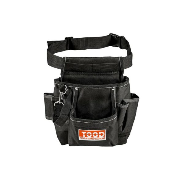 images TOOD Ceinture porte outils avec 1 poche multicompartiments et 1 crochet métal
