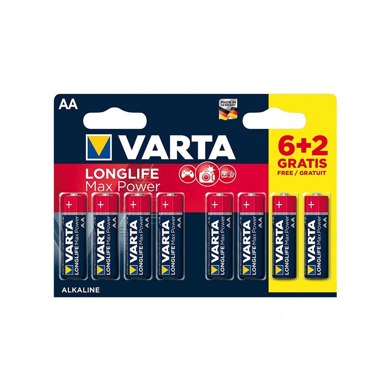 Varta Pile Alcaline Aa Lr V Longlife Max Power Gratuites Atwork Distribution