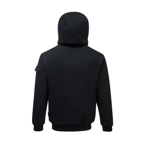 Veste polaire noir a capuche vue de dos Veste polaire noir a capuche vue de dos