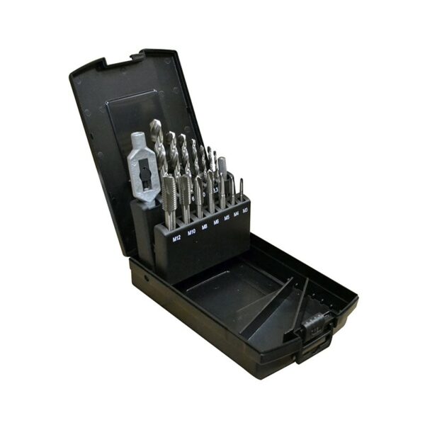 Coffret de 7 tarauds et forets M3-M4-M5-M6-M8-M10-M12
