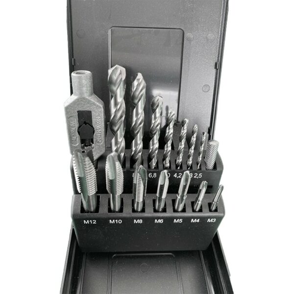 images Coffret de 7 tarauds et forets M3-M4-M5-M6-M8-M10-M12