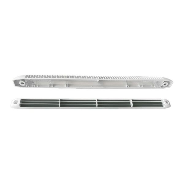 Grille entrée d'air blanche réglable 15/22/30 + capuchon Grille entrée d'air blanche réglable 15/22/30 + capuchon exterieur blanc