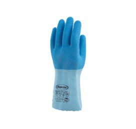 Gant bleu 30 cm support coton, enduit en latex naturel