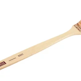 brosse coudée avec manche en bois naturel et virole en acier cuivré